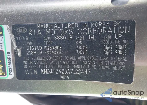 2010 Kia Soul ! z USA, uszkodzony, nr VIN KNDJT2A23A7122447